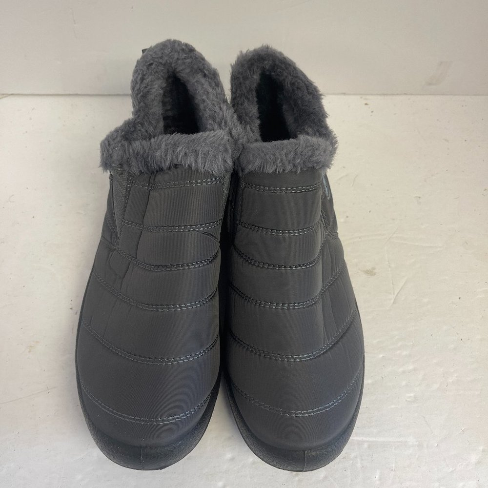 L-RUN Unisex Winter Snow Boots Fur Lined Warm Ankle Boots Slip on - SH775